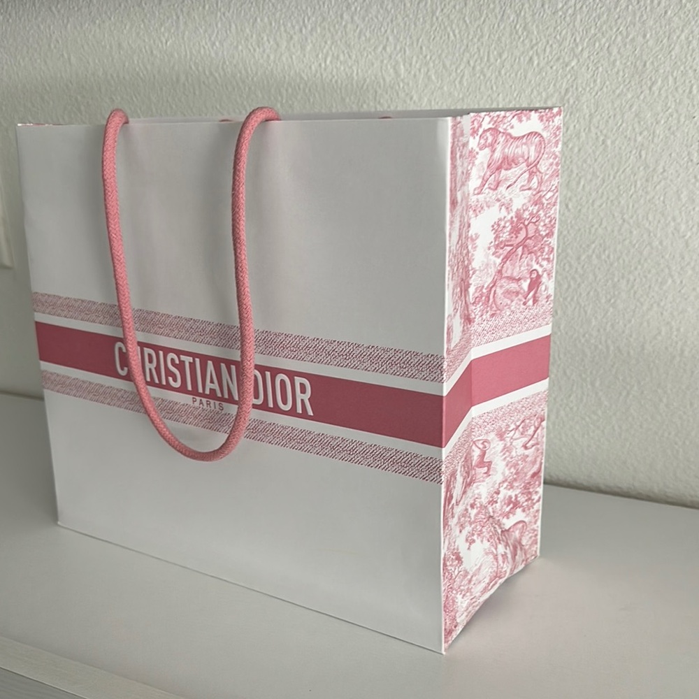 Dior Pink and White shopping bag